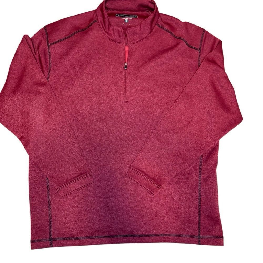 Pebble Beach Performance Maroon Golf Pullover Shirt. Sz L. Great Condition!